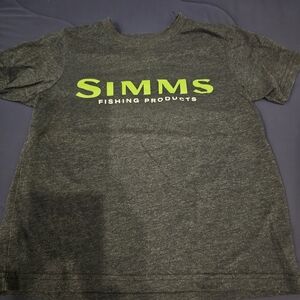 Simms Charcoal Tee with Bright Green Logo
